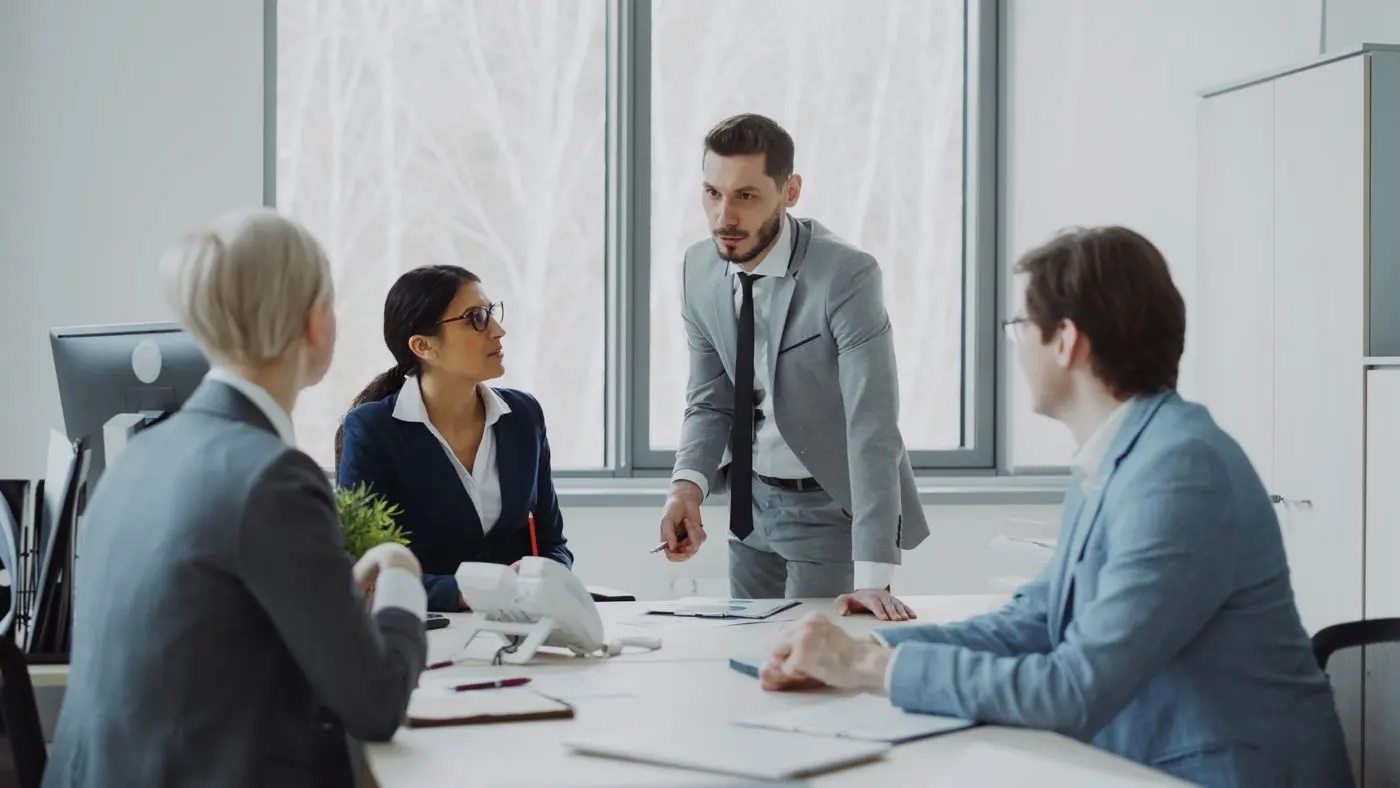 The Covenant team meeting with clients